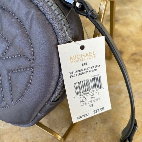 Michael Kors RAE MD Quilted Metallic Backpack GREY main image 12